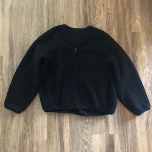 Uniqlo, black, Sherpa zip up jacket
